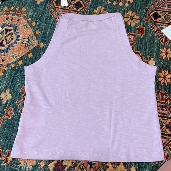 JCrew 90s Cropped Organic Slub Cotton Tank in Dusty Mauve - Picture 3 of 3
